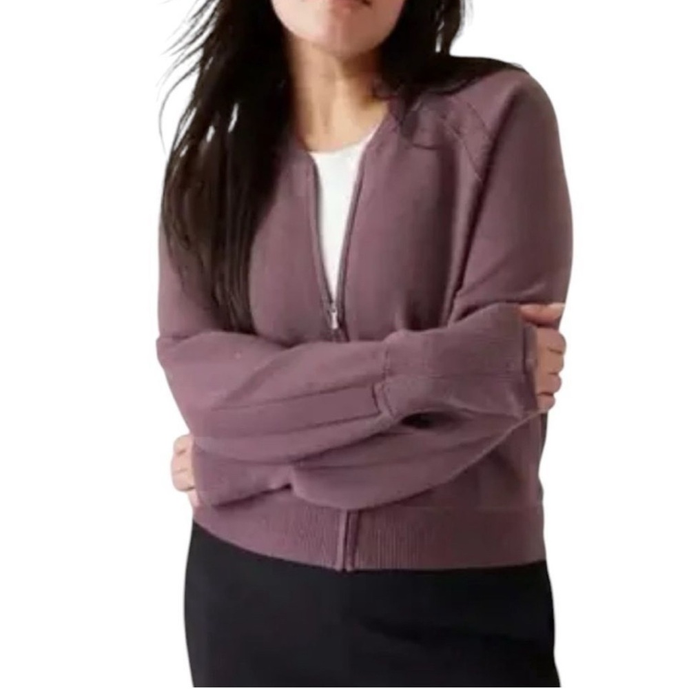 Mauve Zip-Up Cardigan